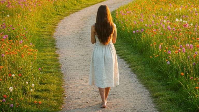 Mulher caminhando em contato com a natureza para ter mais qualidade de vida.